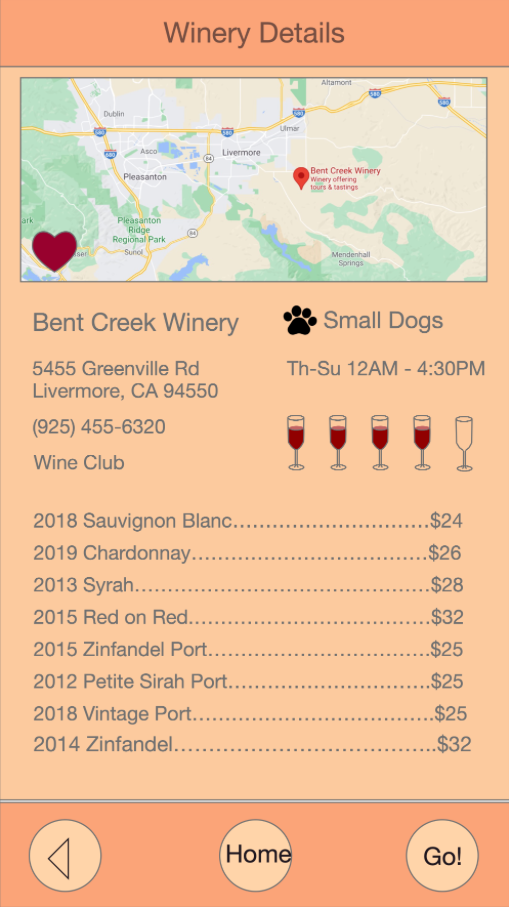 Wireframe of That Wine is Mine Winery page